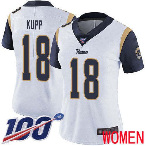 Los Angeles Rams Limited White Women Cooper Kupp Road Jersey NFL Football 18 100th Season Vapor Untouchable